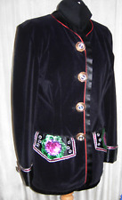Blazer schwarz Knöpfe Damenblazer Karneval Fasching Jacke Sakko Gr. 38-40 Samt