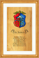 Der Dachdecker Roofer Hammer Zirbenholz Arve Nostalgieschild Zunft 018 Gerahmt