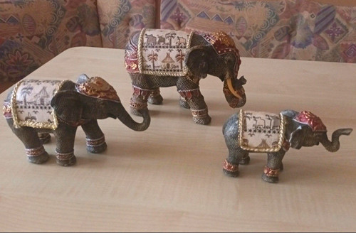Elefanten dekofiguren set 3 - dekofiguren, (3
