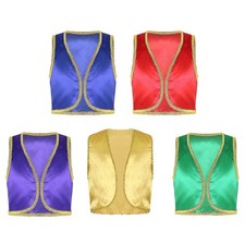 DE Jungen Weste Ärmellos Arabischer Prinz Jacke Kinder Fasching Halloween Party