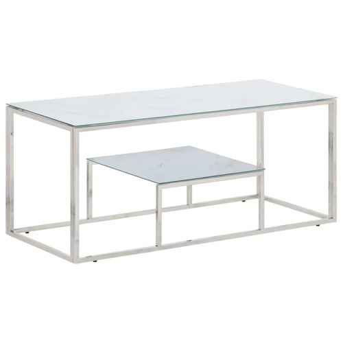 Couchtisch silbern edelstahl - couchtisch,