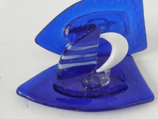 1 Segelboot aus Glas handgearbeitet Tischdeko ..NEU Nr.2