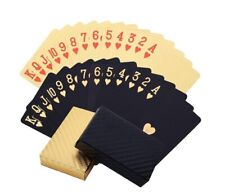 2x Spielkarten-Set gold/schwarz Plastikkarten  Kartenspiel Poker Kunststoff
