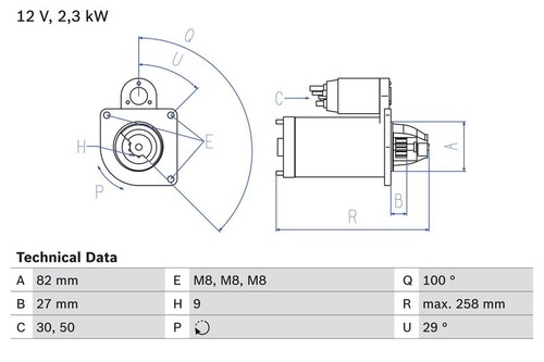 Démarreur bosch 986 018 - 0, 950