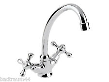 Nostalgie Spültischarmatur Zweigriffmischer Küche/Bad glänzend Chrom B-Ware