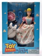 1995 Disney Pixar Toy Story Bo Peep & Sheep Puppe / Thinkway Toys 62892 / NrfB