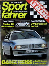 Sportfahrer 07/82 BMW 635 CSi MK-Motorsport,Opel Kadett 1,3 SR,VW Scirocco 360/4