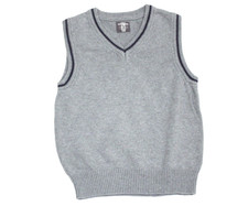 H&M Strick-Pullunder Weste Jungen Gr. 104/110 grau V-Neck