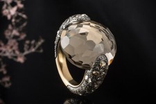 Pomellato Ring Catene Tango mit Rauchquarz und Diamanten in 750er Gold Schmuck