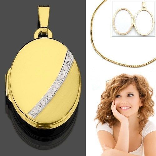 Gelb weiß gold - 333, medaillon