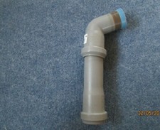 HT-Bogen DN 40/67° grau Abflußbogen  mit Verlängerungsrohr ca. 15 cm Länge