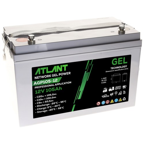 Akku 12v 105ah gel - gel, atlant