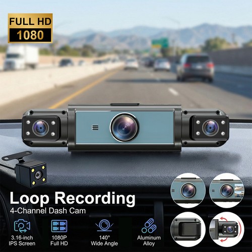 Kanal 360 dashcam - 4-kanal, auto