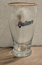Glas Quilmes Bier Goldrand