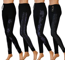 Damen Glitzer Strass Leggins