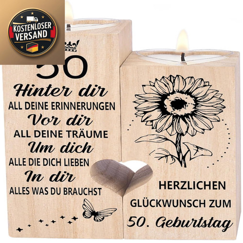 Geburtstag kerzenhalter - 50.,