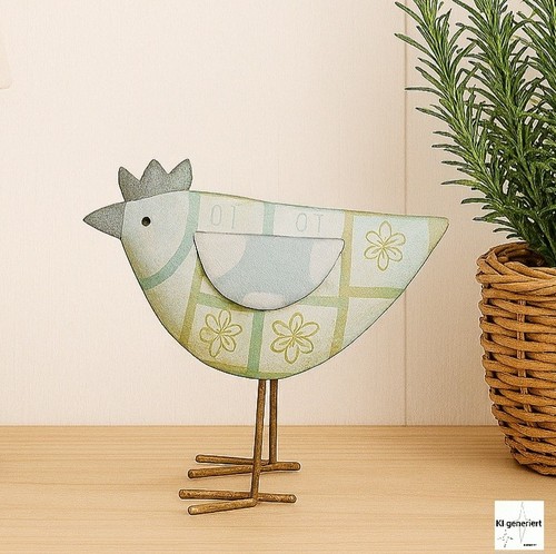 Wackelfigur huhn creme grün - wackelfigur,