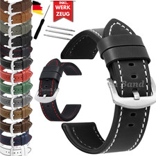 NEU Leder Uhrenarmband Ersatz Lederband Basic Quick Release 18 20 22 24 mm 