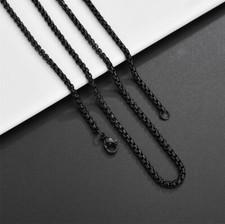 60cm | 2,5 mm | Schwarze Halskette Herren Edelstahl Wasserfest Venezianerkette
