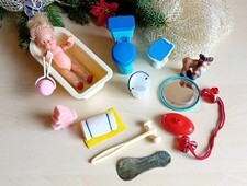 Bad Zubehör Puppenstube Puppe Wanne übw. DDR Spielzeug Konvolut Plaste Vintage 