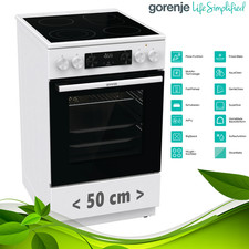Gorenje GECS5C70WA Elektroherd Weiß 50 cm AirFry Pizza Funktion Teleskopauszug  