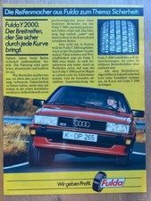 Fulda Y2000 Audi Coupe 5E Oldtimer Original 1983 Vintage Advert Werbung Reklame