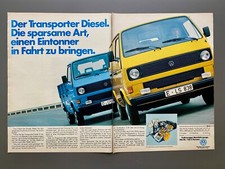 VW Transporter Diesel T3 Bulli Bus Oldtimer 1983 Vintage Ad Werbung Reklame