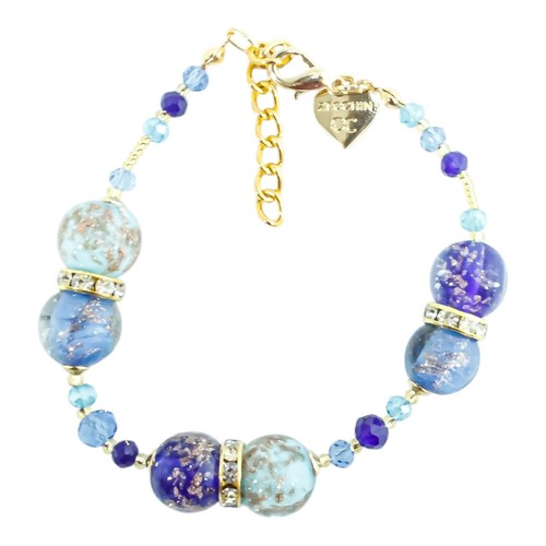 Murano glasperlen armband blau - armband,