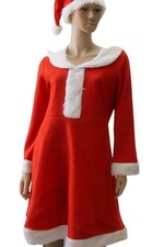 Weihnachtsfrau Kostüm XL/XXL 44/46 Kleid mit Mütze Nikolaus Outfit Damen Neu
