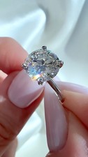 3Ct Runder Moissanit Ring D