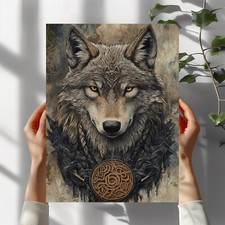 Wikingerwolf Premium Poster Schöne Wanddeko Dekoration in 40X30 cm