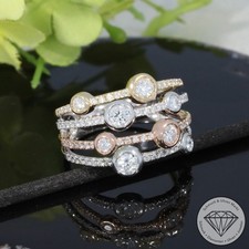 Wert 3950 € Tricolor Brillant Ring (0,88 carat) in 585 14 K Gold