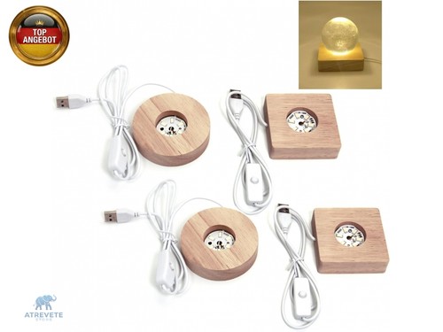4er set holz - holz, lichtsockel