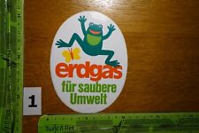 Alter Aufkleber Energie ERDGAS Frosch FÜR SAUBERE UMWELT (A)