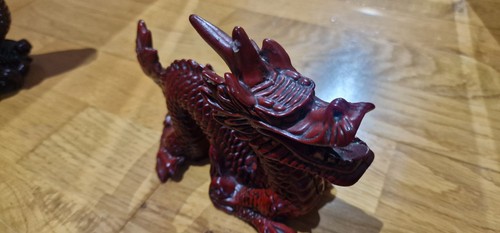 Drachen statue rot - statue,