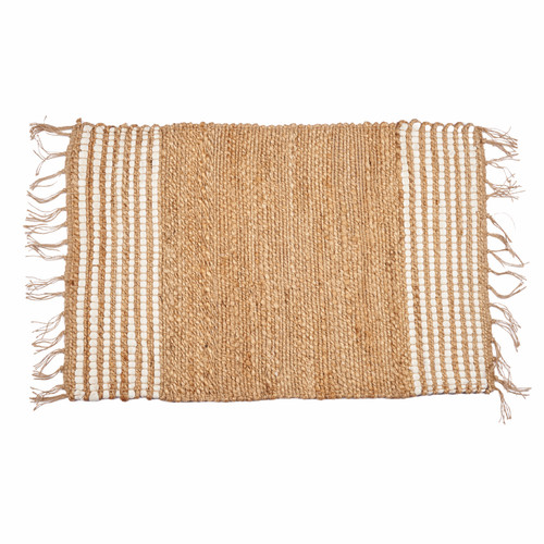 Matte jute teppich mit fransen - matte,