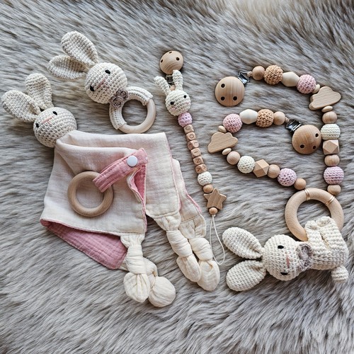Schnullerkette 4er set hase - 4er,