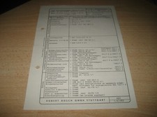 Ford Oldtimer Typ " Taunus 17 M " Barocktaunus Bj. 1957-, orig. Bosch Typenkarte