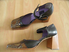 PIU DI SERVAS stylische Riemchen Pumps Reptiloptik Gr. 5,5 / 38,5 TOP  HP3