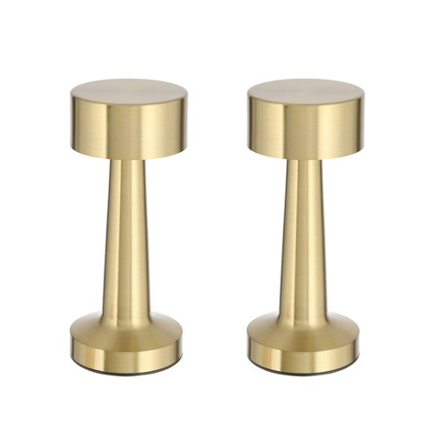 Akku tischleuchte gold - 2x,
