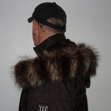 Raccoon fur hood collar - raccoon,
