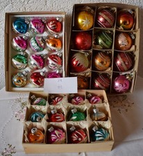 Alter Christbaumschmuck Lauscha verschiedene bunte Kugeln Set 3x12  6-8 cm groß