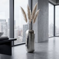 Vase 75cm Aluminium Silber