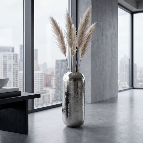 Vase 75cm aluminium - aluminium, silber