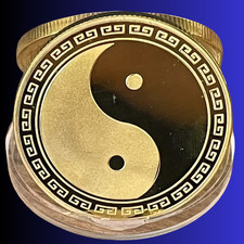 Münze (No.139) Yin-Yang - Symbol für Harmonie, Balance und Lebensenergie Golden