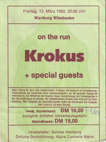 Krokus hawkwind tour 1982 - tour,