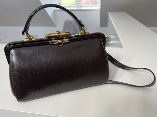 Dunkelbraune lederhandtasche - dunkelbraune,