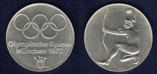 Deutschland Medaille 1972 Olympische Spiele -  Bogenschütze stg SILBER