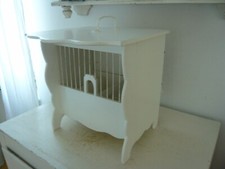 Alter Vogelkäfig Shabby Frankreich Holz Vintage Brocante Weiss Landhaus Deko