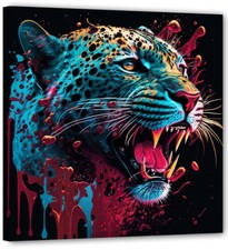Aggressiver Leopard art Pop